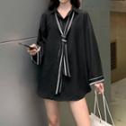 Chiffon Shirt With Skinny Scarf