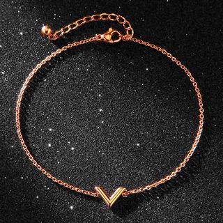 V 18k Gold Anklet