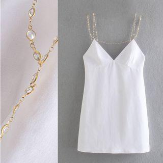 Rhinestone Chain Mini Dress