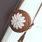 Floral Round Tasseled Shoulder Bag