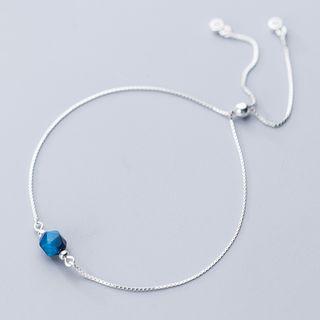 925 Sterling Silver Stone Bead Bracelet