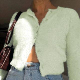 Fluffy Cardigan Green - One Size