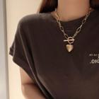 Heart Choker Necklace Gold - One Size