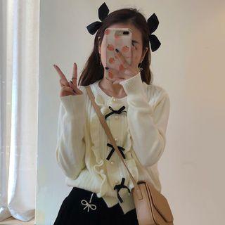 Ruffled Ribbon Knit Top