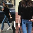 Dip-back Velvet T-shirt