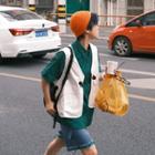 Buckled Cropped Cargo Vest / Elbow-sleeve Shirt