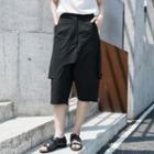 Mock Two-piece Cropped Straight Leg Pants