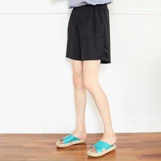 Elastic-waist Pocket-side Shorts