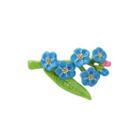 Fashion And Elegant Plated Gold Enamel Blue Flower Brooch With Cubic Zirconia Golden - One Size