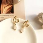 Alloy Hoop Pearl Dangle Earring