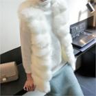 Open-front Tiered Faux-fur Vest