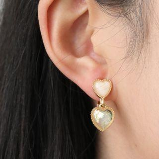 Heart Faux Crystal Alloy Dangle Earring
