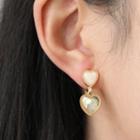 Heart Faux Crystal Alloy Dangle Earring
