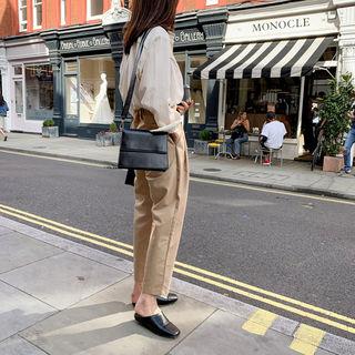 Hidden-button Square Shoulder Bag One Size