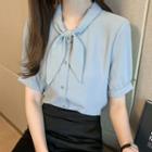 Short-sleeve Twisted Shirt