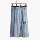 Distressed Wide-le Jeans