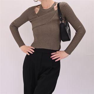 Plain Ribbed Top With Tank Top