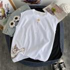 Cartoon Cat Print Sleeveless T-shirt