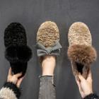 Pompom / Plaid Furry Flats