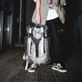 Set: Transparent Backpack + Lettering Drawstring Bag