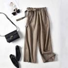 Lace-up Bow Cropped Wide-leg Pants