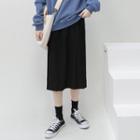 High-waist Slit Medium Maxi A-line Skirt