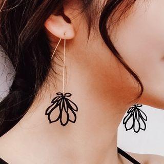 Flower Drop Threader Earring