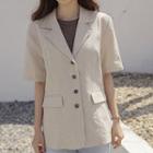 Short-sleeve Seam-trim Blazer