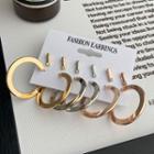 Set Of 3 Pairs: Hoop Earring B05-03-08 - As Shown In Figure - One Size