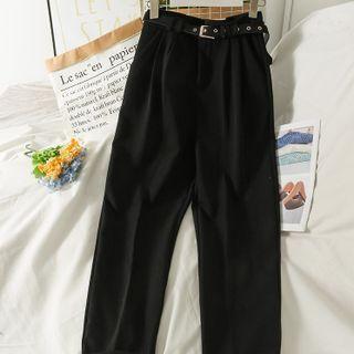 High-waist Harem Dress Pants With Belt