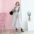 Contrast-trim Fleece-lined Pullover Dress
