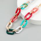 Acrylic Chain Necklace Multicolor - Red - One Size