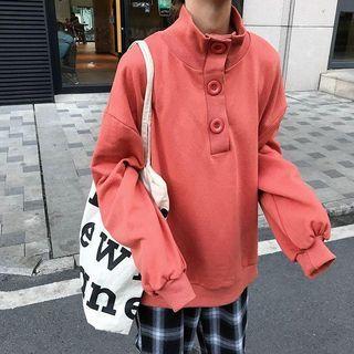 Half Button Sweatshirt / Plaid Harem Pants