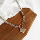 Alloy Heart Pendant Necklace 1 Pc - Necklace - Gold - One Size
