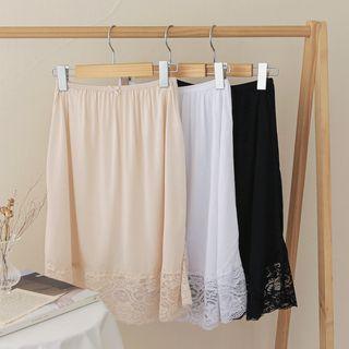 Lace-hem Silky Under Skirt