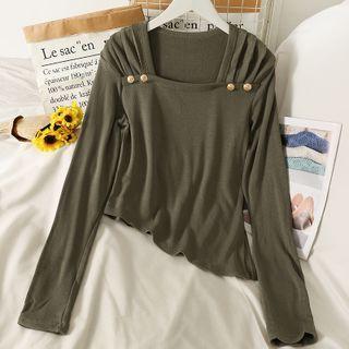 Details Asymmetrical Slim-fit Crop T-shirt