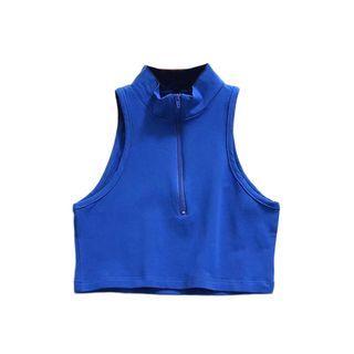 Half-zip Sleeveless Cropped Top