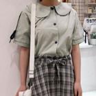 Tie-back Short-sleeve Blouse