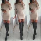 Long-sleeve Off-shoulder Dress