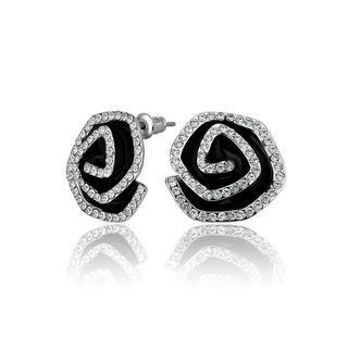 Fashion Bright Flower Cubic Zircon Stud Earrings Silver - One Size