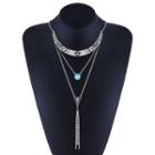 Jeweled Tassel Layered Necklace