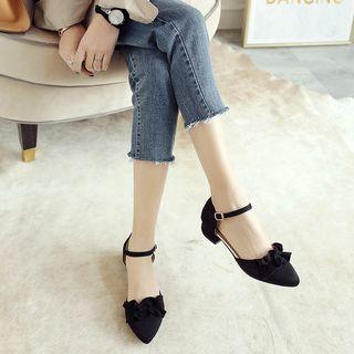 Block-heel Frill-trim Sandals