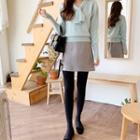 A-line Fleece Miniskirt Melange Gray - One Size