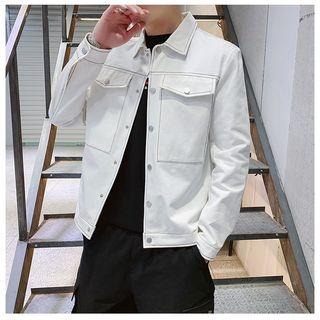 Contrast Stitch Snap-buttoned Jacket