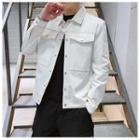 Contrast Stitch Snap-buttoned Jacket