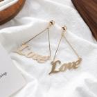 Alloy Love Lettering Dangle Earring As Shown In Figure - One Size