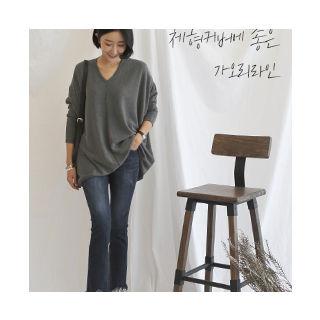 V-neck Drop-sleeve Top