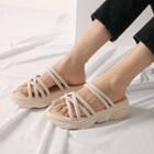 Lug-sole Strappy Slide Sandals