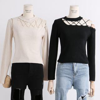 Cross-strap Mock-neck Top