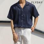 Loose-fit Elbow-sleeve Linen Shirt